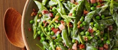 Creamy Spring Peas with Pancetta fluff photo