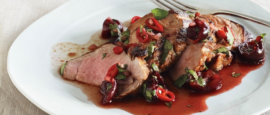 Grilled Pork Tenderloin with Cherry Salsa