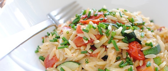 Orzo with Gruyere and Garden Vegetables