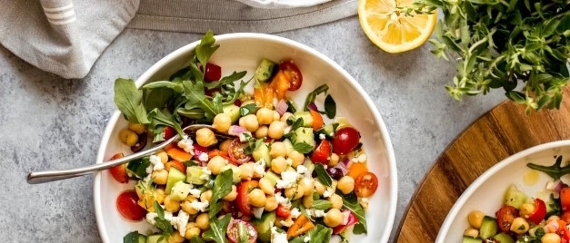 Roasted Chickpea Avocado Salad and Feta Vinaigrette fluff photo